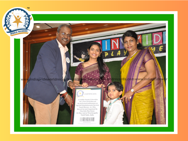 A New World Record By Toddler P.Kesvitha-Padmasana On Egg Simultaneously Recitate Tamil Rhymes
