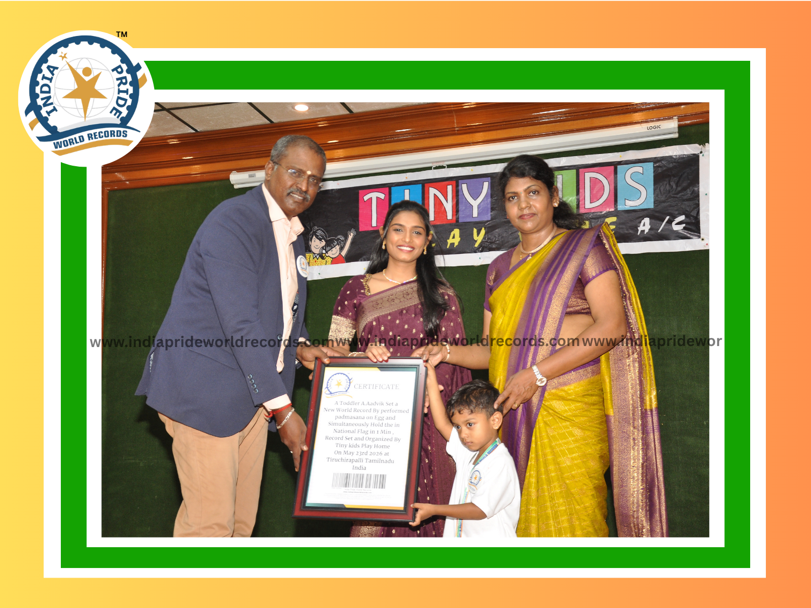 A.Aadvik Set a New World Record- Padmasana On Egg Simultaneously Hold the National Flag